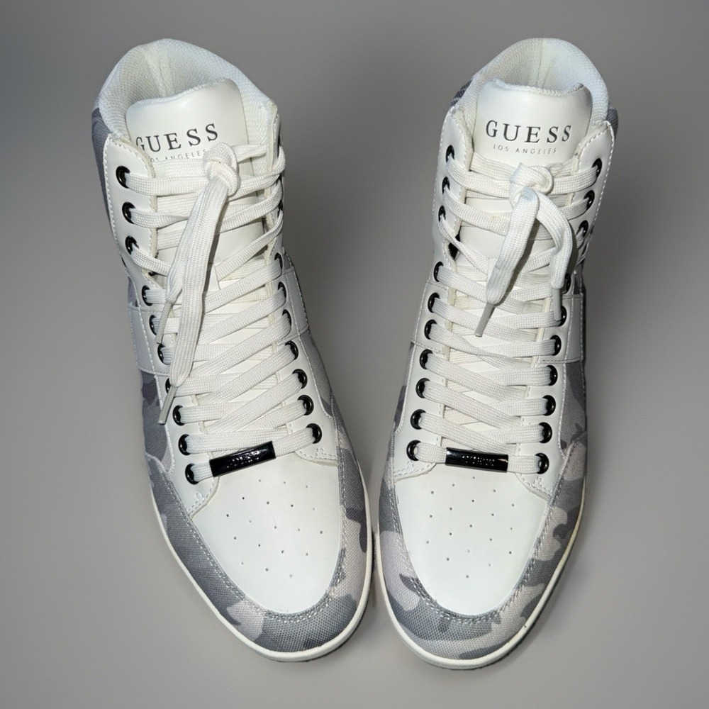 NEW Guess Hightop Gray Camouflage Sneaker Mens Size 10